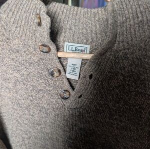 L.L. Bean Taupe Button-Up Sweater